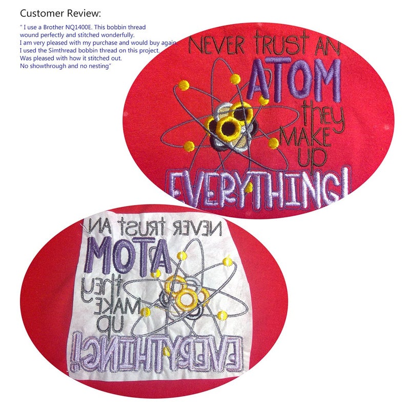 Simthread 2 Huge Spools White Bobbin Fill Thread 60WT for Embroidery Machine and and Sewing Machines - 5500 Yards Ea - Image 3